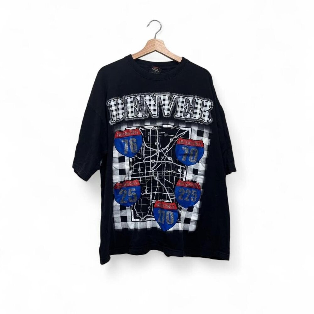 Denver Highway Graphic Tee Black Oversized 3XL Streetwear